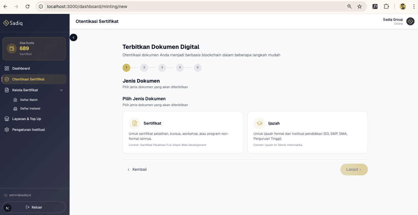 Minting — Step 1: Upload Data