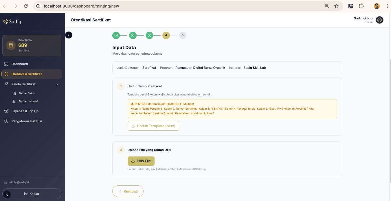 Minting — Step 3: Processing