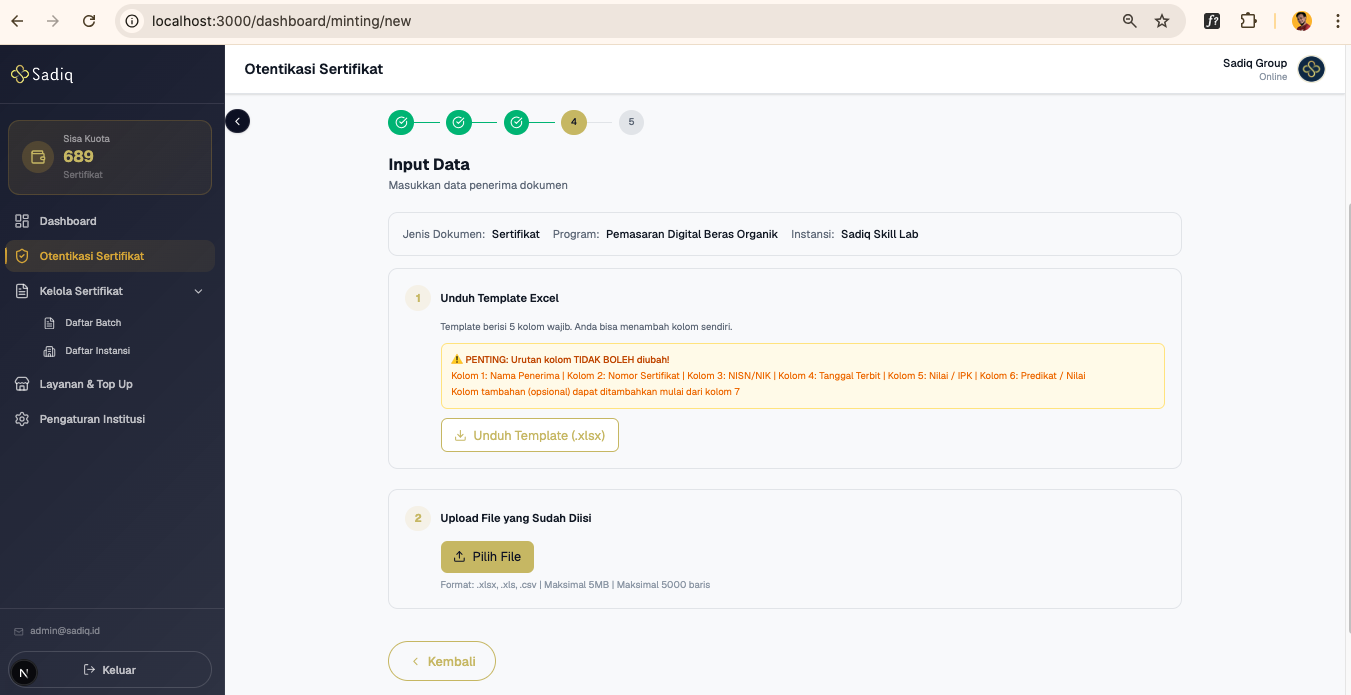 Minting — Step 3: Processing